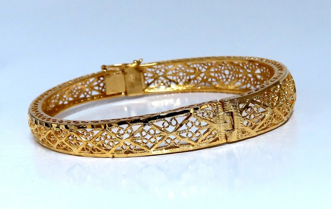 Filigree Bangle Bracelet 14kt** - 4