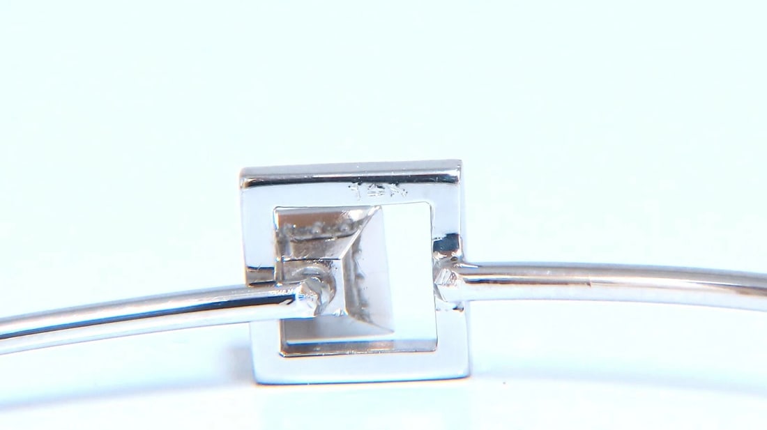 .10ct Natural Diamonds Bangle Bracelet 14kt Gold Floating Pyramid** - 4