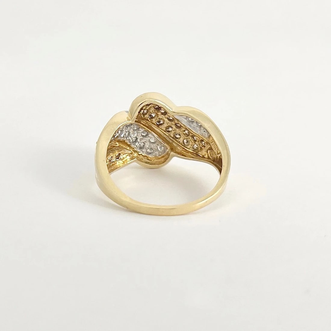 Cognac and White Diamond Cocktail Statement Ring 14K Yellow Gold, 5.36 Grams - 7