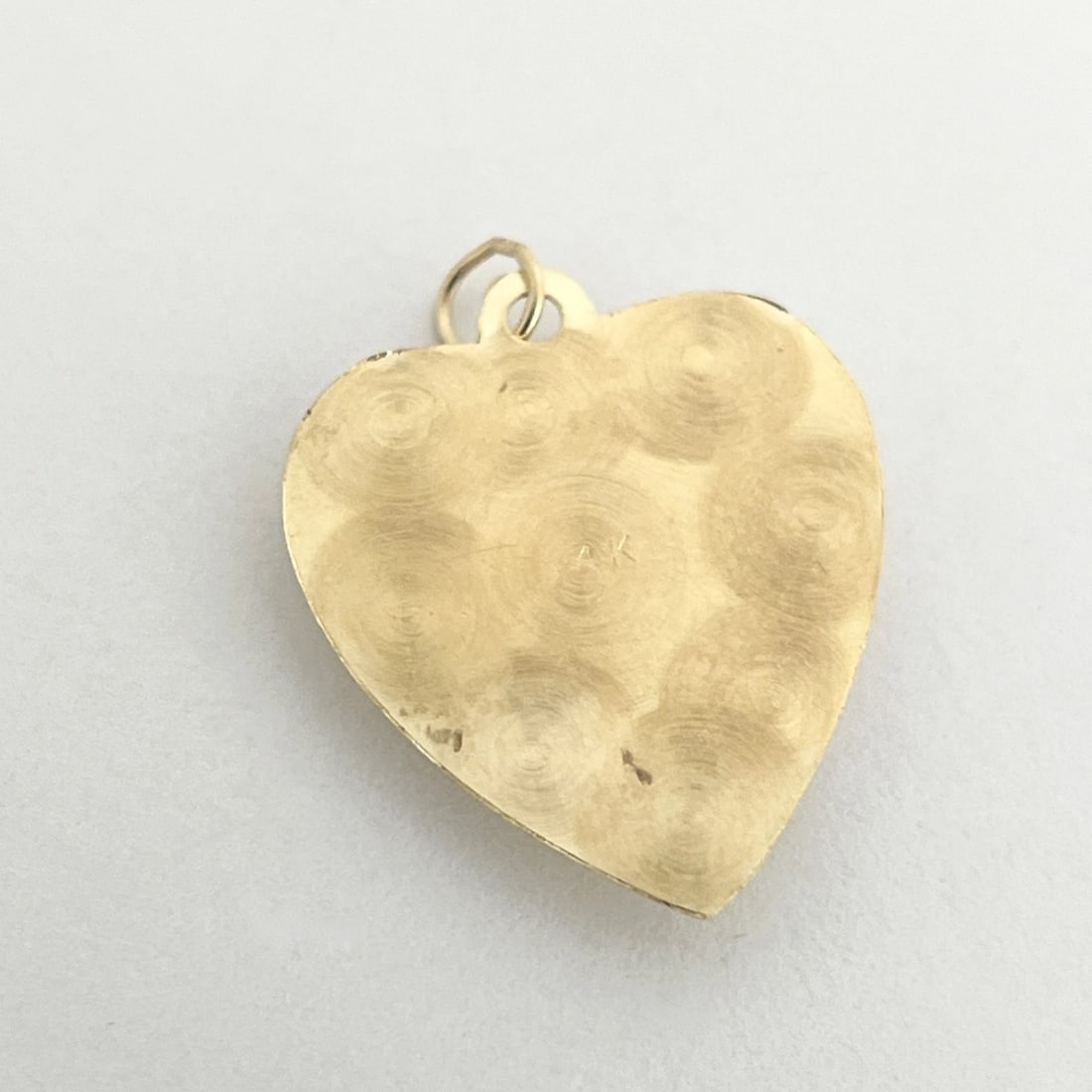 Letter L Initial Diamond Heart Pendant Charm 14K Yellow Gold, 1.10 Grams - 7