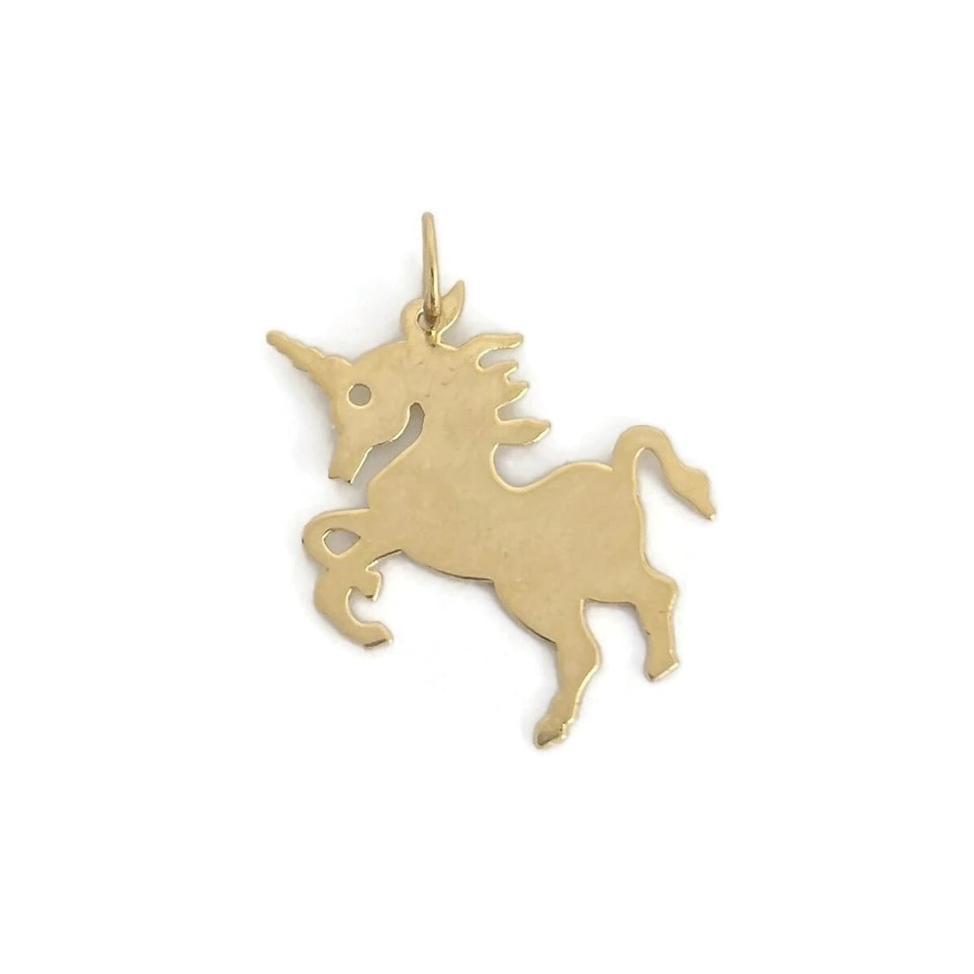 Estate Unicorn Charm Necklace Pendant 14K Yellow Gold, .46 Grams (1 of 4)