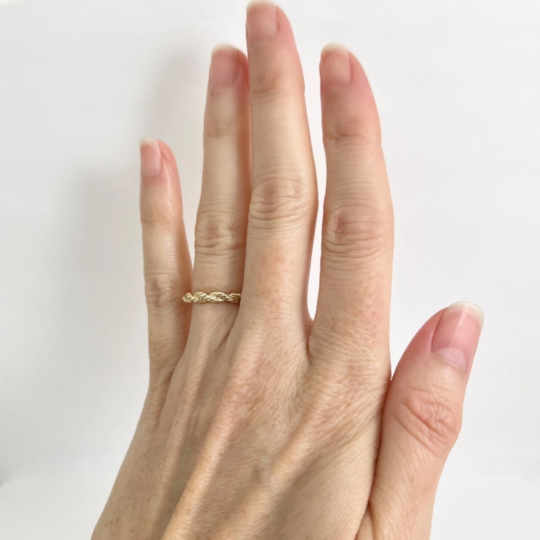 Estate Gold Rope Band Ring 14K Yellow Gold, Size 4.25, 2.44 Grams - 2