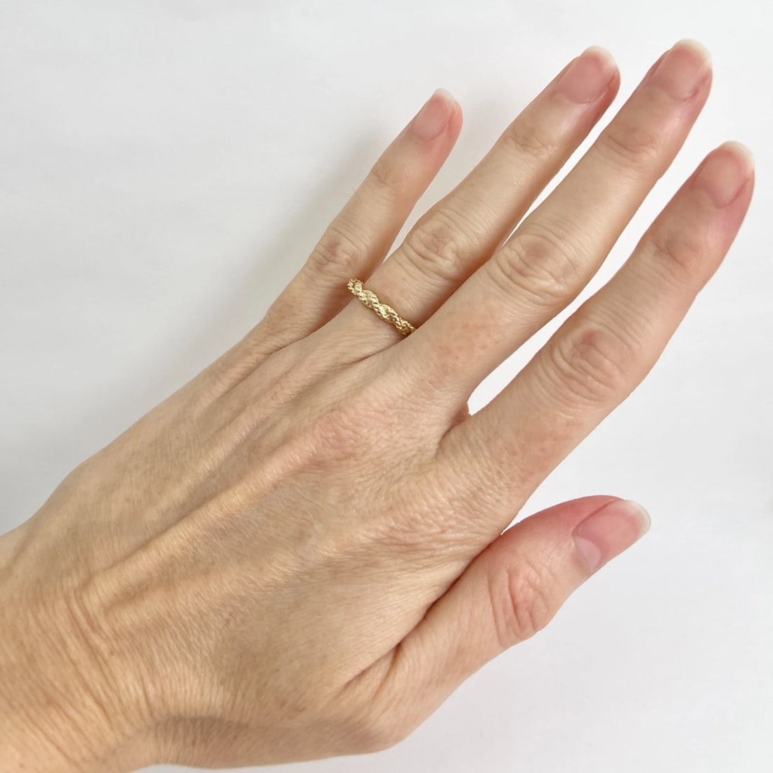 Estate Gold Rope Band Ring 14K Yellow Gold, Size 4.25, 2.44 Grams - 3