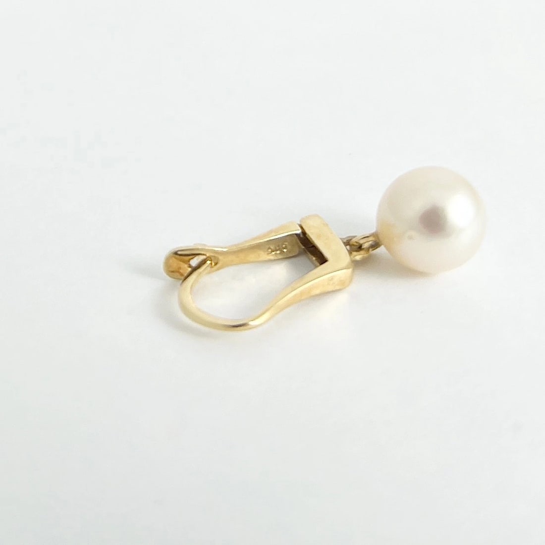 White Pearl Dangle Drop Earrings 14K Yellow Gold, 2.42 Grams - 6