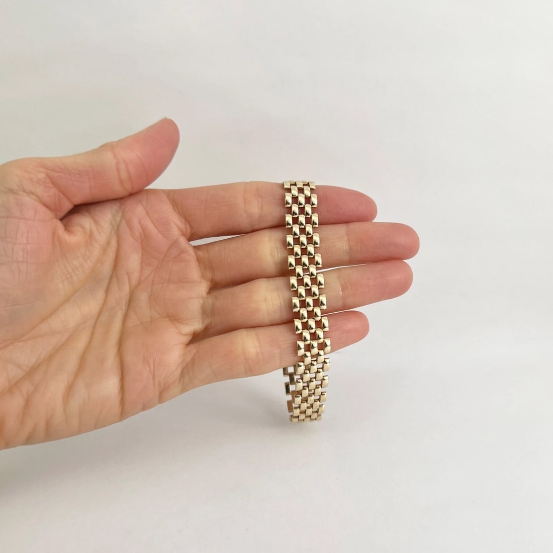 Italian Panther Chain Link Bracelet 14K Yellow Gold, 7.25 Inches, 15.70 Grams - 2