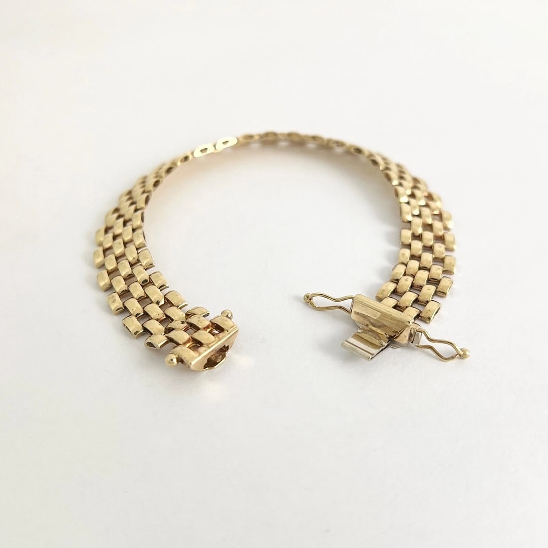 Italian Panther Chain Link Bracelet 14K Yellow Gold, 7.25 Inches, 15.70 Grams - 7
