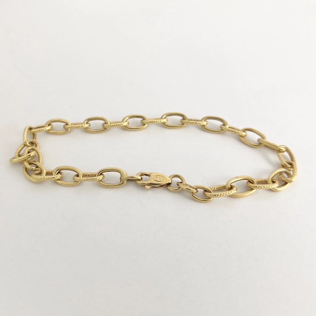 Long Oval Open Chain Link Bracelet 18K Yellow Gold, 7.75 Inches, 4.86 Grams - 6