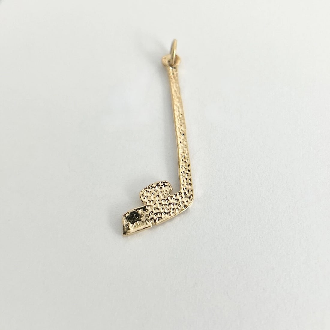Hockey Stick Pendant Charm 14K Yellow Gold, 1.06 Grams - 5