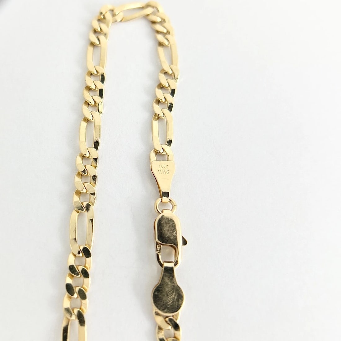 Italian Figaro Chain Link Bracelet 14K Yellow Gold, 7.3 Inches, 4 mm, 5.36 Grams - 7