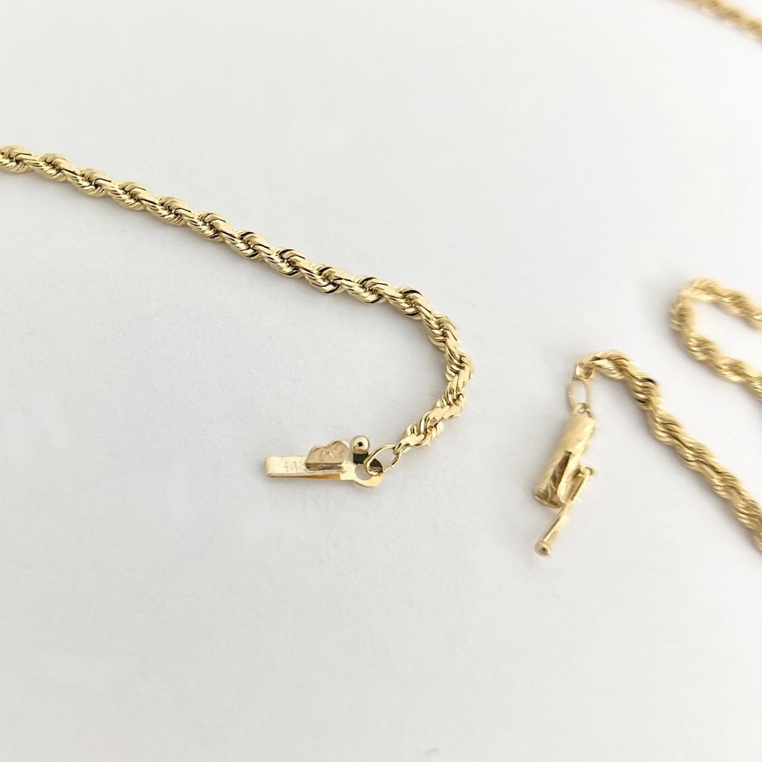 Long Rope Chain Necklace 14K Yellow Gold, 21 Inches, 2 mm, 9.72 Grams - 7