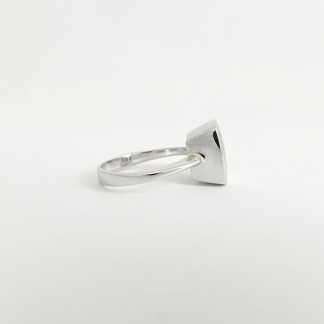 Satin Finish Square Signet Ring 18K White Gold, 5.14 Grams - 6