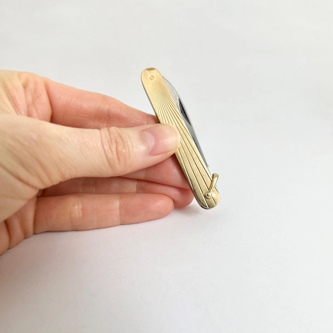 Latama Italy 2-Blade Pocket Knife 14K Yellow Gold Stainless Steel, 17.66 Grams - 4