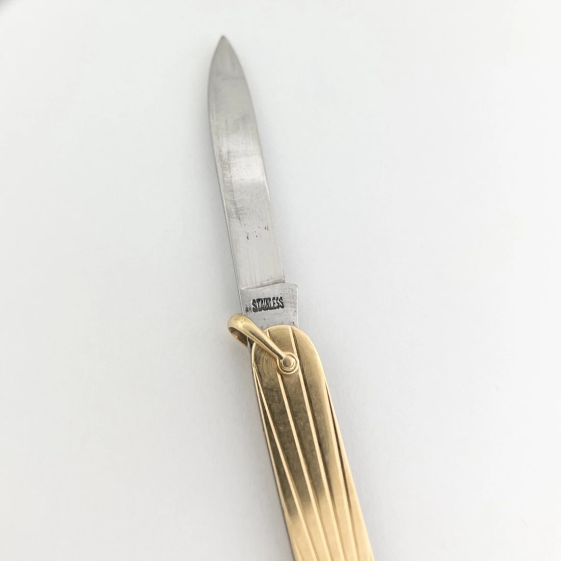 Latama Italy 2-Blade Pocket Knife 14K Yellow Gold Stainless Steel, 17.66 Grams - 7