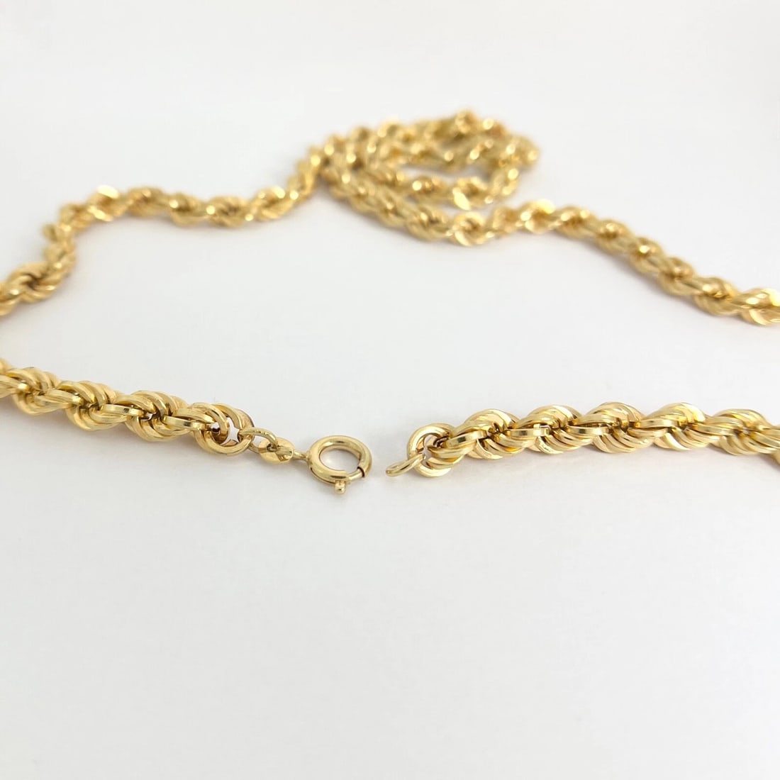 Long Rope Chain Necklace 14K Yellow Gold, 25 Inches, 5.4 mm, 11.92 Grams - 6