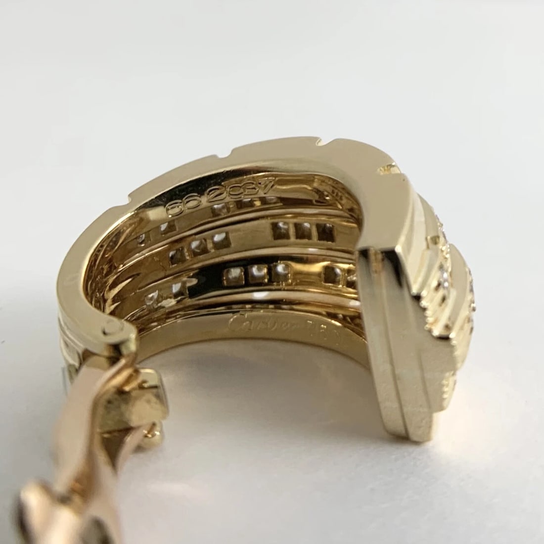 Cartier Maillon Panthere One Single 5-Row Diamond Hoop Earring 18K Yellow Gold - 10