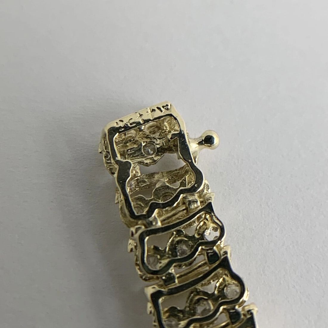 Diamond 3-Row S-Link Two-Tone Tennis Bracelet 10K Yellow Gold 2.00 CTW, 10.84 Gr - 9