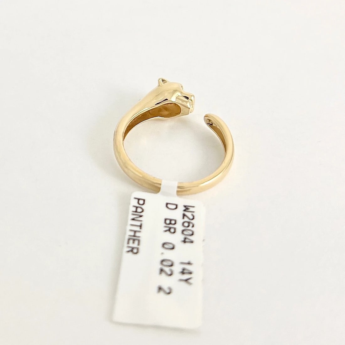 Diamond Eye Panther Open Wrap Statement Ring 14K Yellow Gold .02 CTW - 6