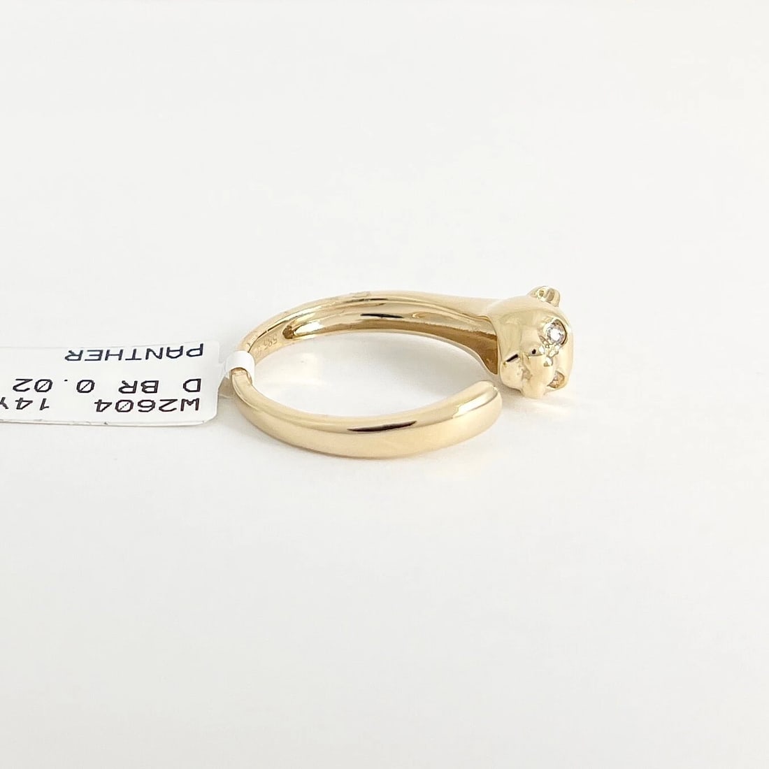 Diamond Eye Panther Open Wrap Statement Ring 14K Yellow Gold .02 CTW - 7