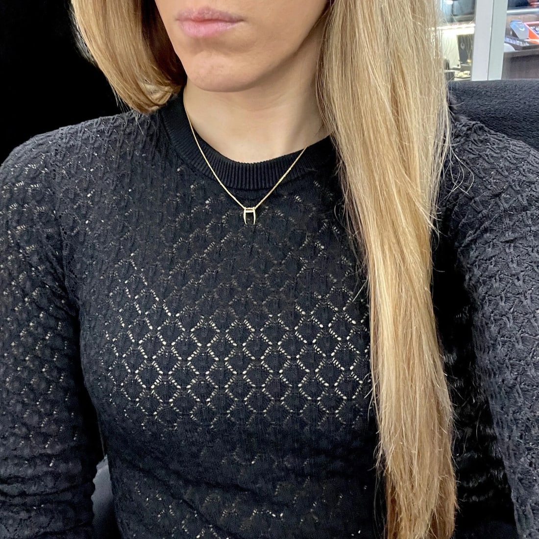 Saber Tooth Pendant Necklace 14K Yellow Gold, 16 Inches - 3