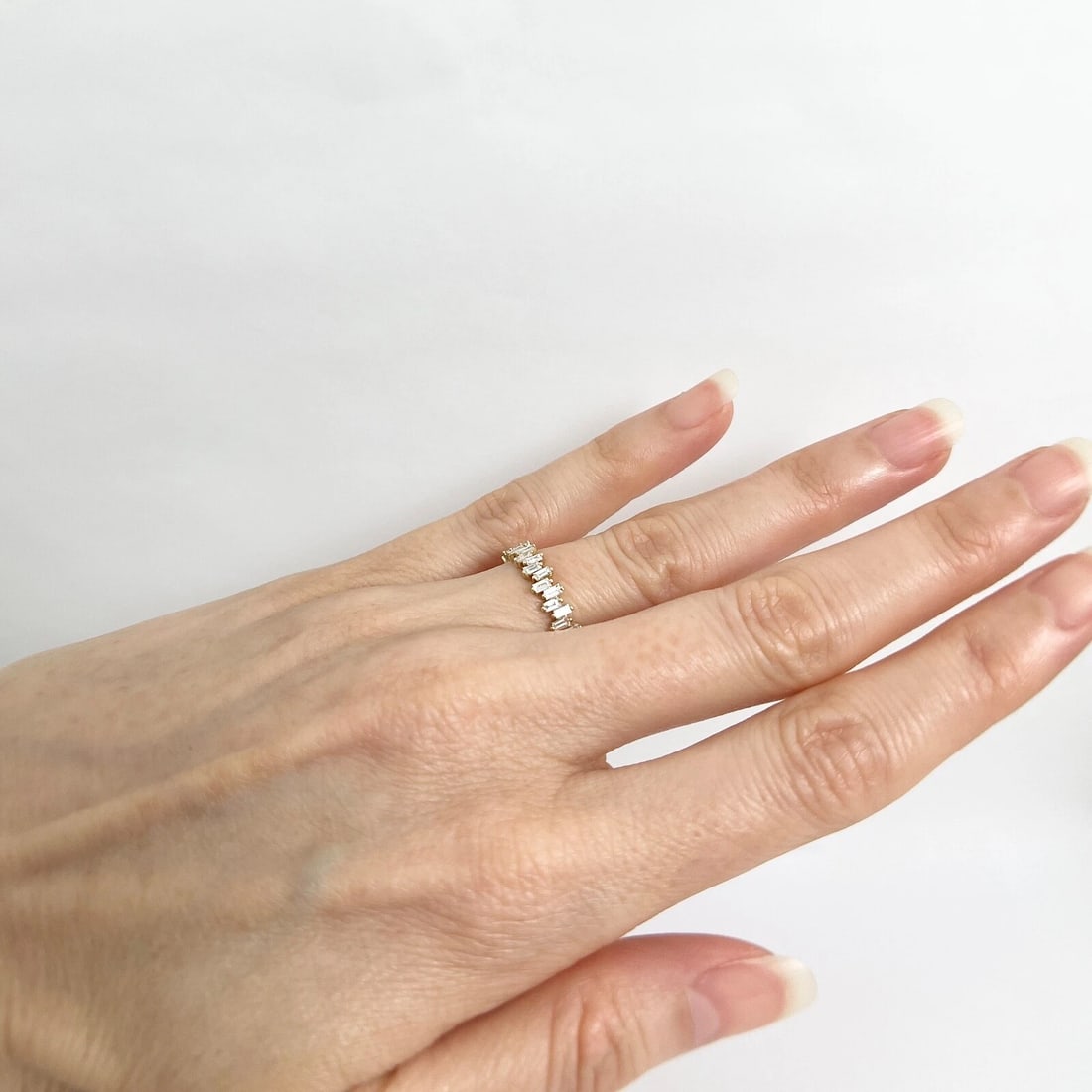 Jagged Baguette Diamond Statement Band Ring 14K Yellow Gold, Size 6.5, .65 CTW - 4