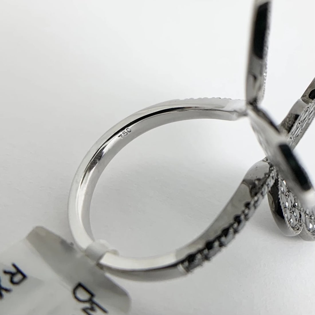 Black and White Pave Diamond Butterfly Statement Ring 18K White Gold, 1.15 CTW - 9