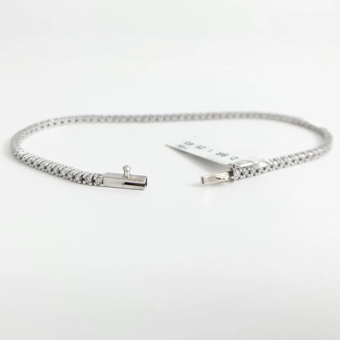 Thin Round Diamond Tennis Bracelet 14K White Gold, 7 Inches, 1.25 CTW - 10