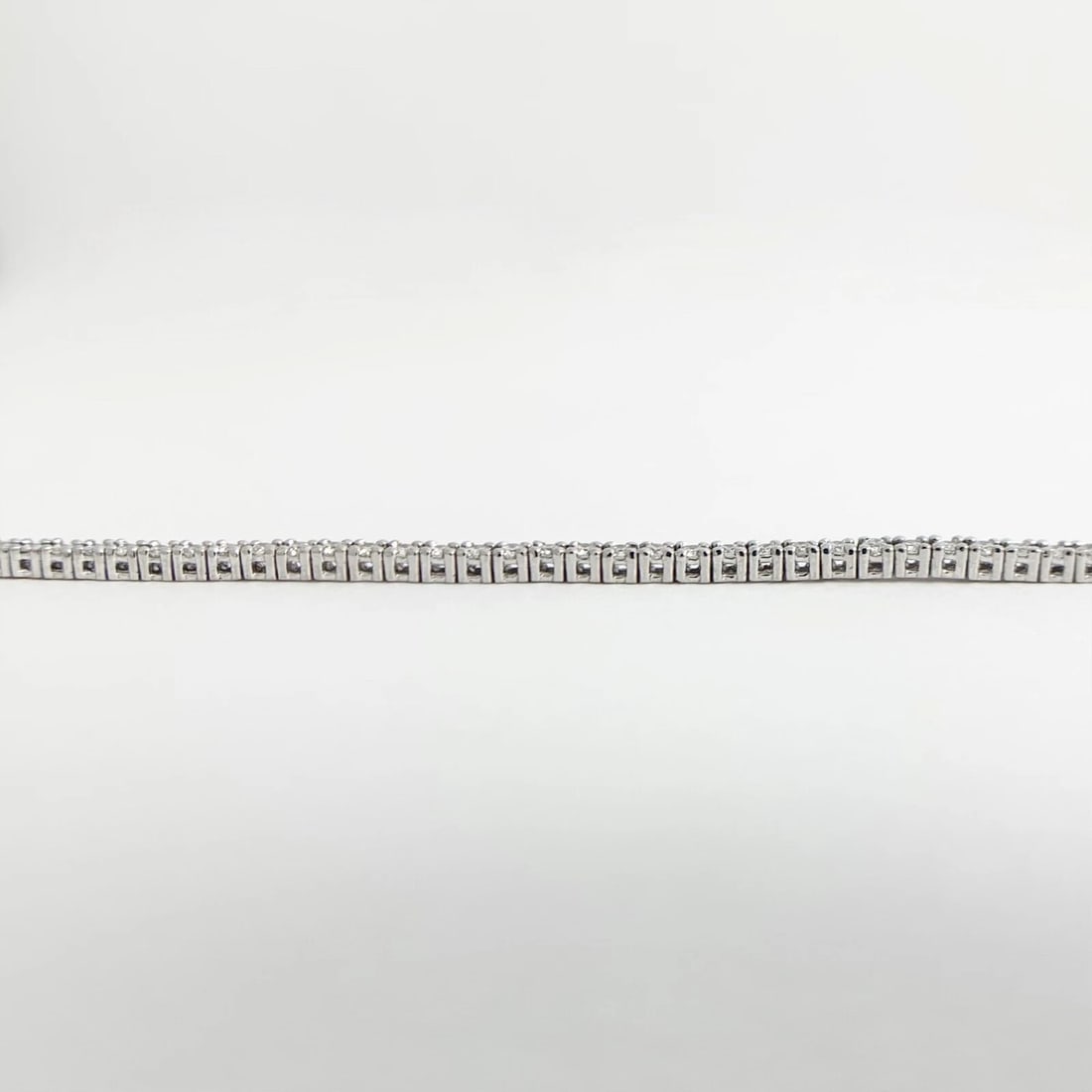Thin Round Diamond Tennis Bracelet 14K White Gold, 7 Inches, 1.25 CTW - 9