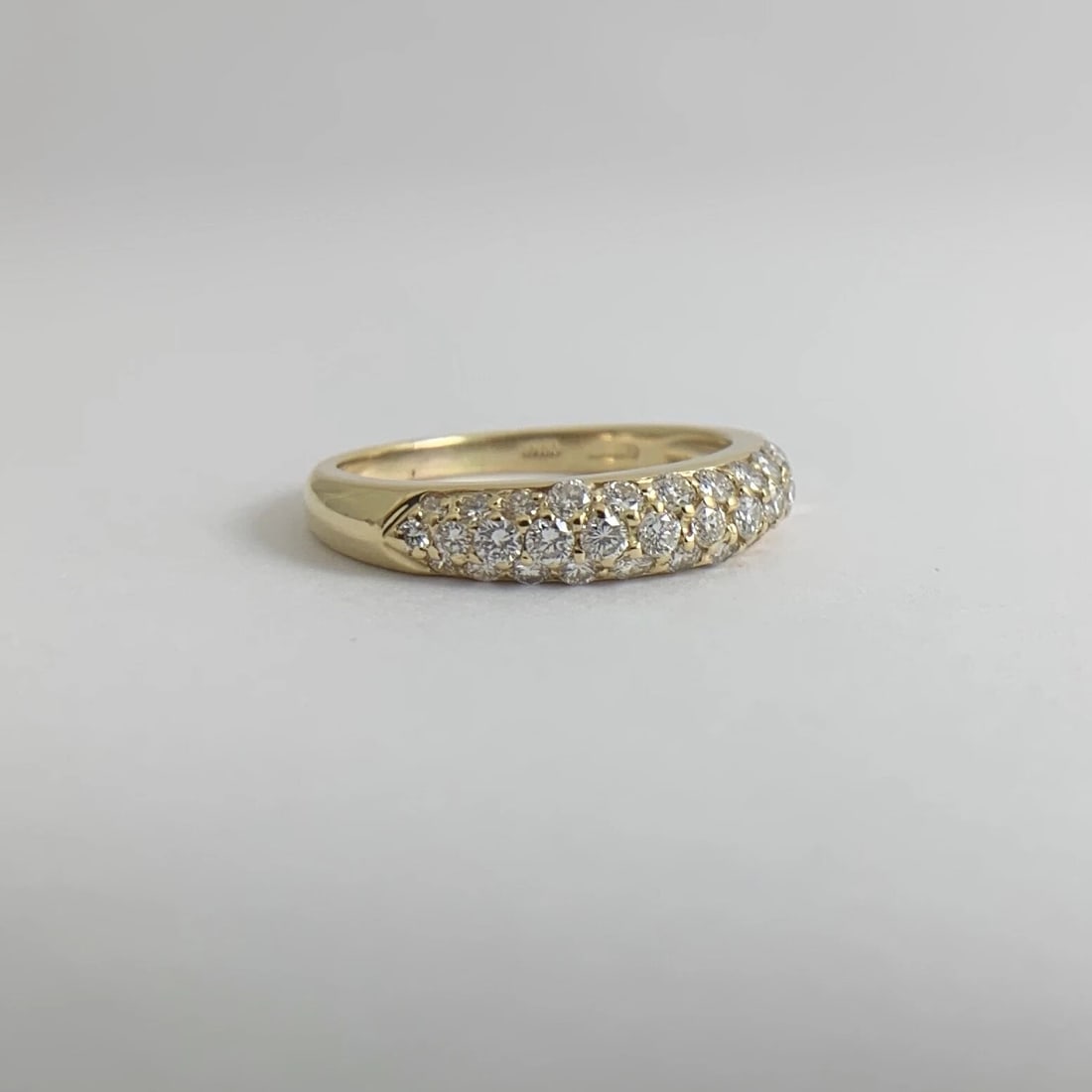 Pave Top Diamond Statement Band Ring in 18K Yellow Gold, .62 CTW, 3.49 Grams - 11