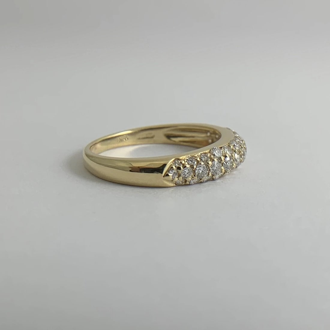 Pave Top Diamond Statement Band Ring in 18K Yellow Gold, .62 CTW, 3.49 Grams - 8