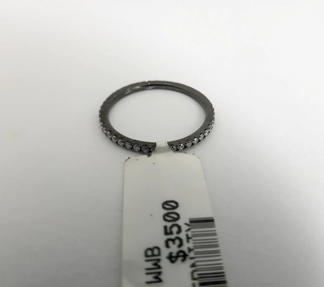 Diamond Eternity Band Ring 18K Black White Gold .40 CTW Size 5.25, 1.05 Grams - 10