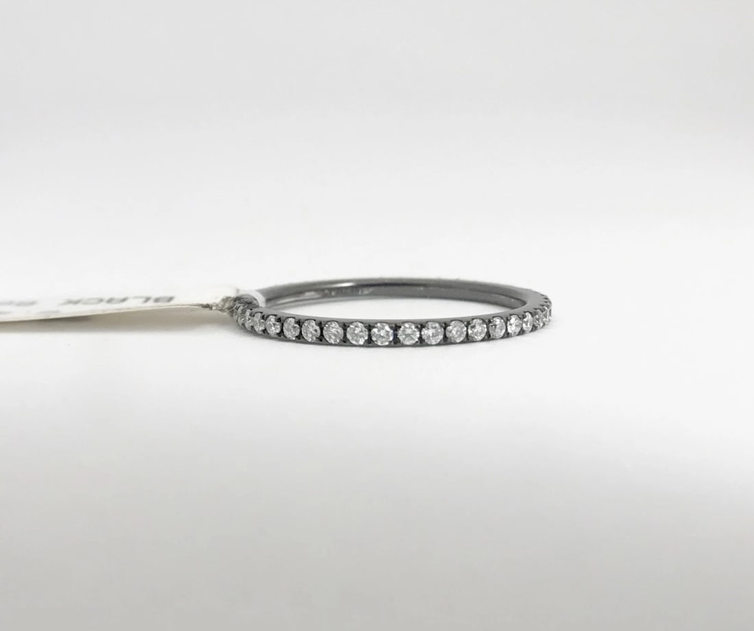 Diamond Eternity Band Ring 18K Black White Gold .40 CTW Size 5.25, 1.05 Grams - 9