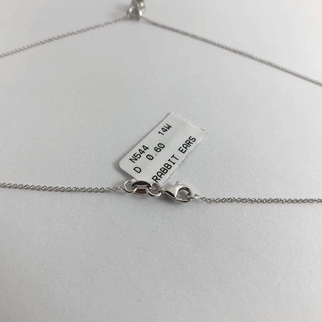 Round Diamond Solitaire Bezel Pendant Necklace 14K White Gold, .60 CT, 2.20 Gram - 8