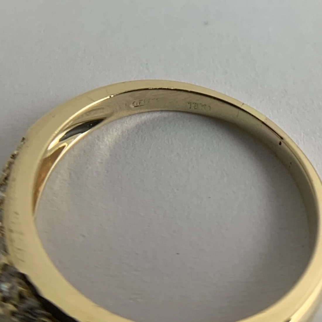 Pave Top Diamond Statement Band Ring in 18K Yellow Gold, .62 CTW, 3.49 Grams - 12