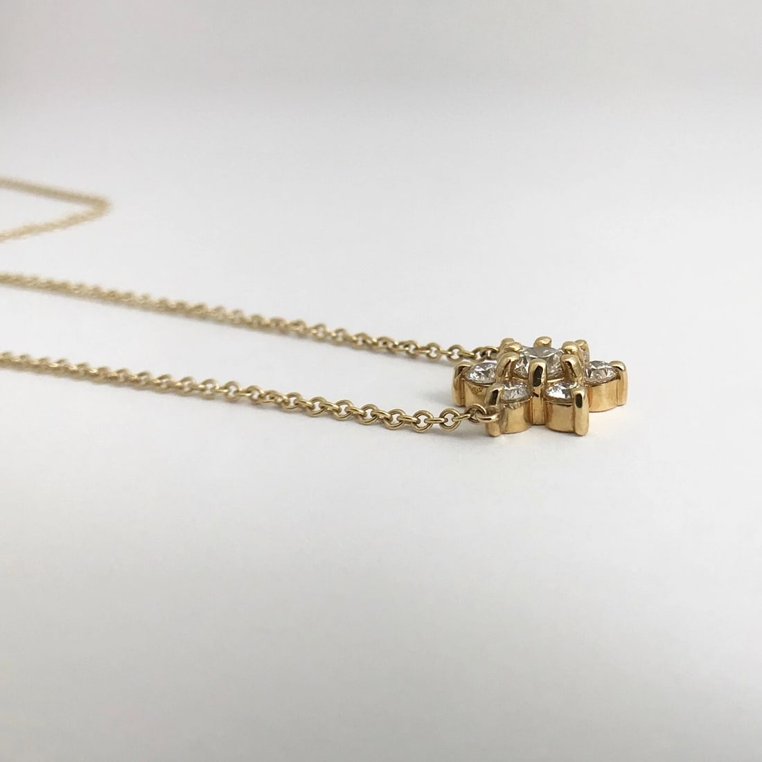 Round Diamond Flower Cluster Pendant Necklace 14K Yellow Gold, 1.40 CTW - 8