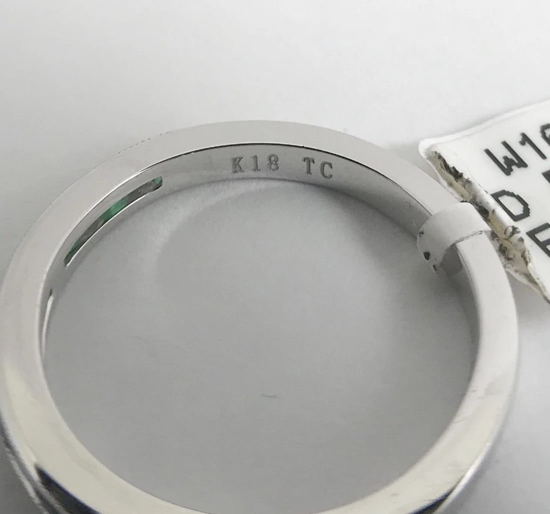 Emerald and Diamond Princess Half Eternity Band Ring in 18K White Gold, .46 CTW - 11