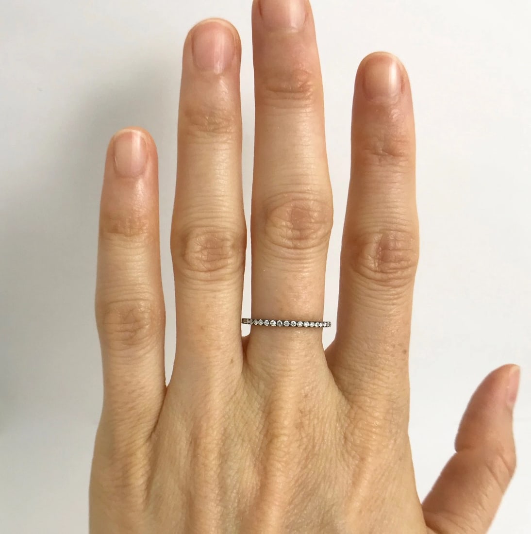 Diamond Eternity Band Ring 18K Black White Gold .40 CTW Size 5.25, 1.05 Grams - 2