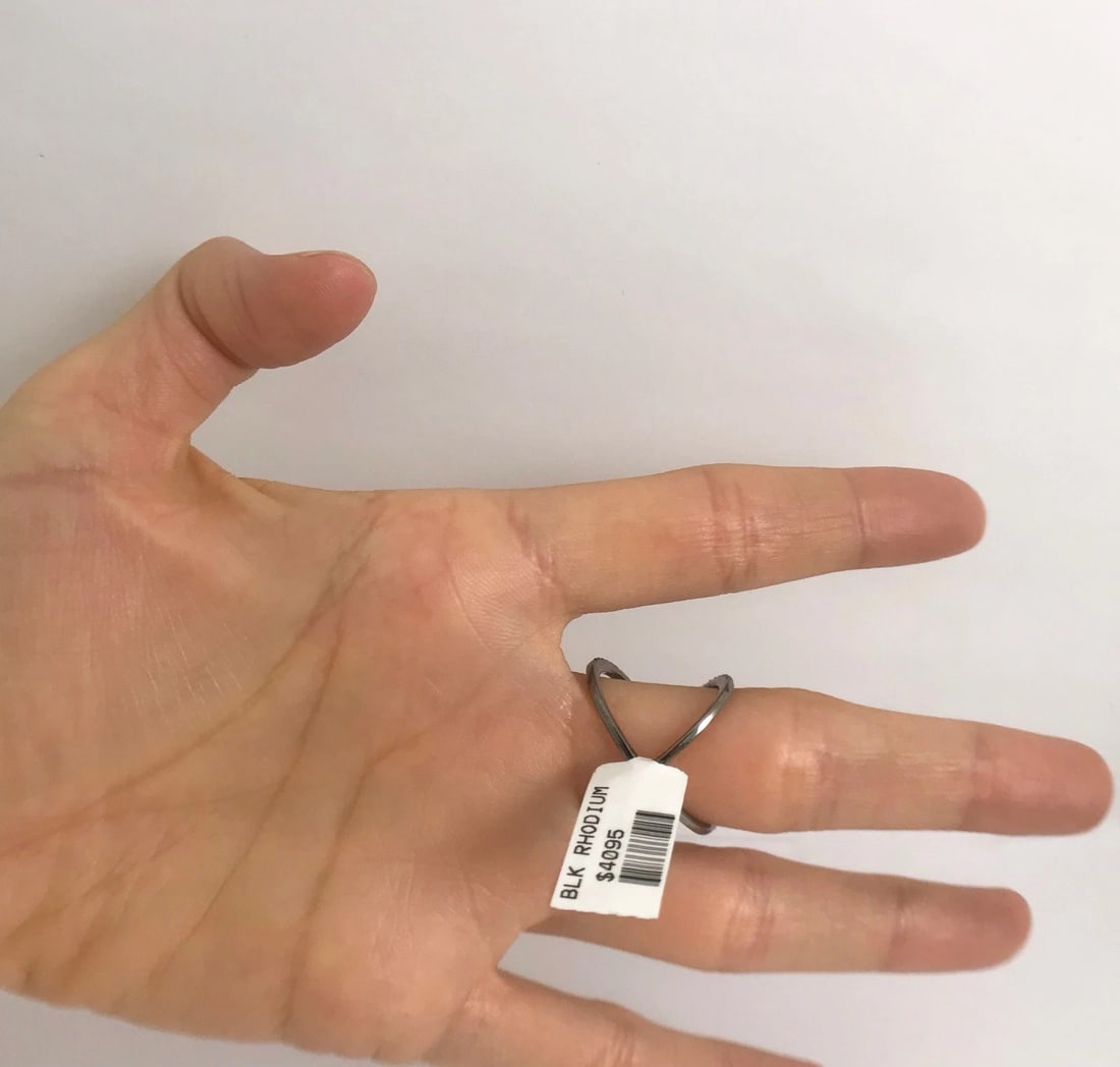 Blue Diamond X Crisscross Statement Ring in Black 14K White Gold, 3.23 Grams - 7