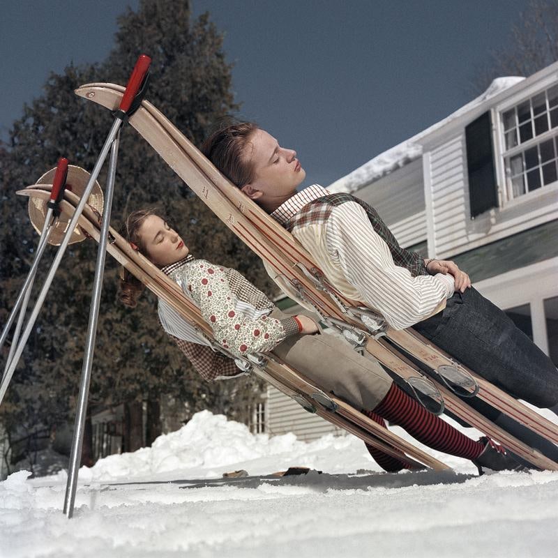 Slim Aarons 'New England Skiing' 1955 Limited Estate Edition: 1955 (Printed Later) (1 of 20)