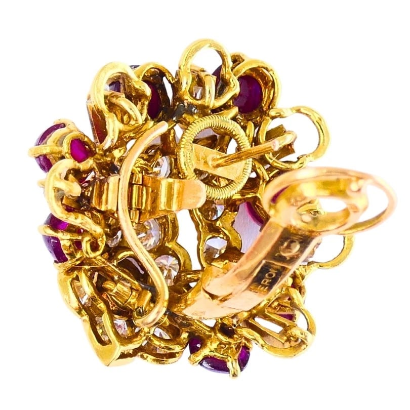 Boucheron Ruby And Diamond EARRINGS Day & Night Vintage Jewelry - 10