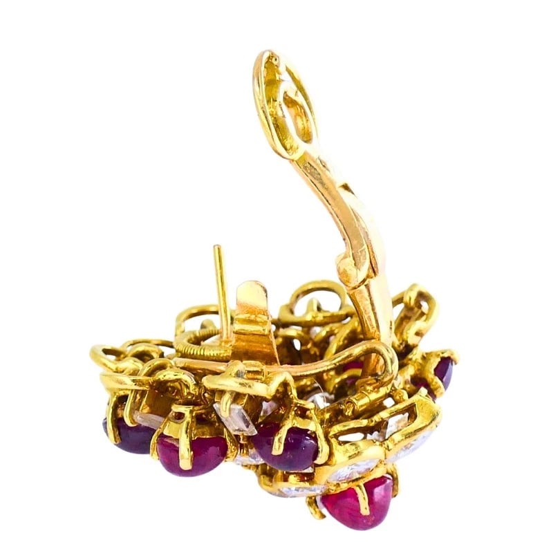 Boucheron Ruby And Diamond EARRINGS Day & Night Vintage Jewelry - 11