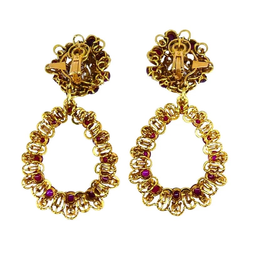Boucheron Ruby And Diamond EARRINGS Day & Night Vintage Jewelry - 6