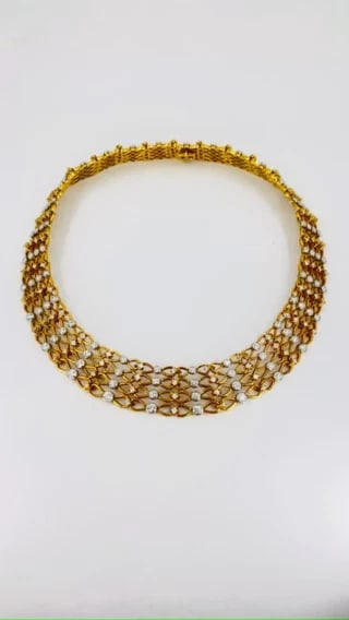 Vintage Tiffany & Co. Collar NECKLACE Gold Platinum Diamond Estate Jewelry - 2