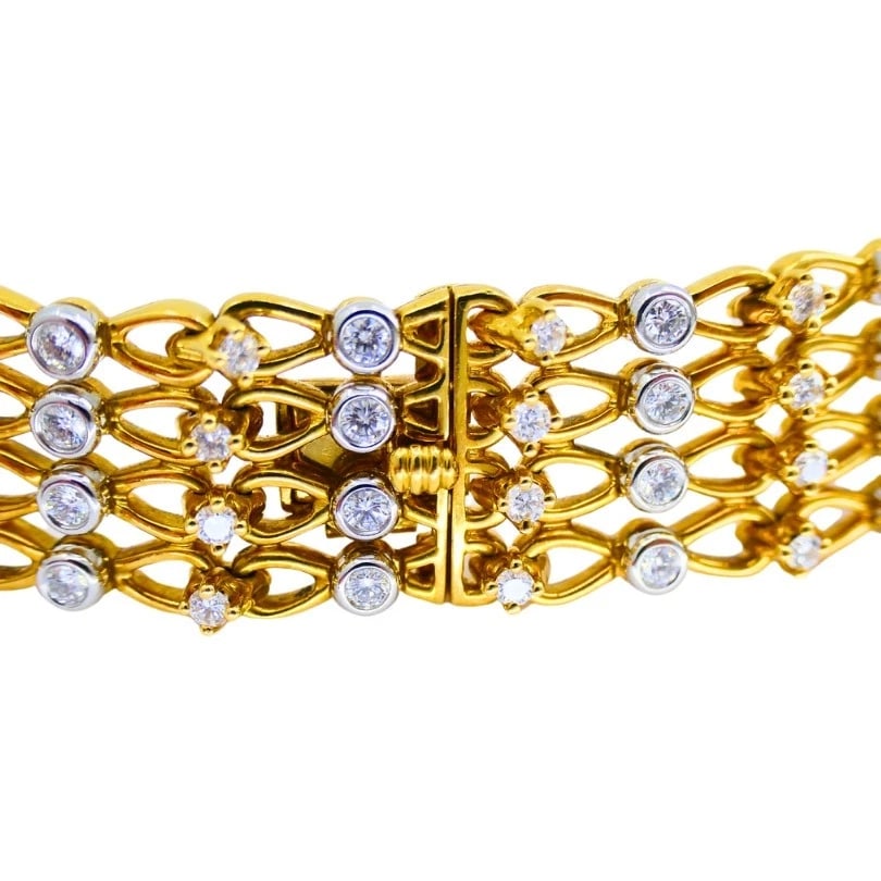 Vintage Tiffany & Co. Collar NECKLACE Gold Platinum Diamond Estate Jewelry - 9