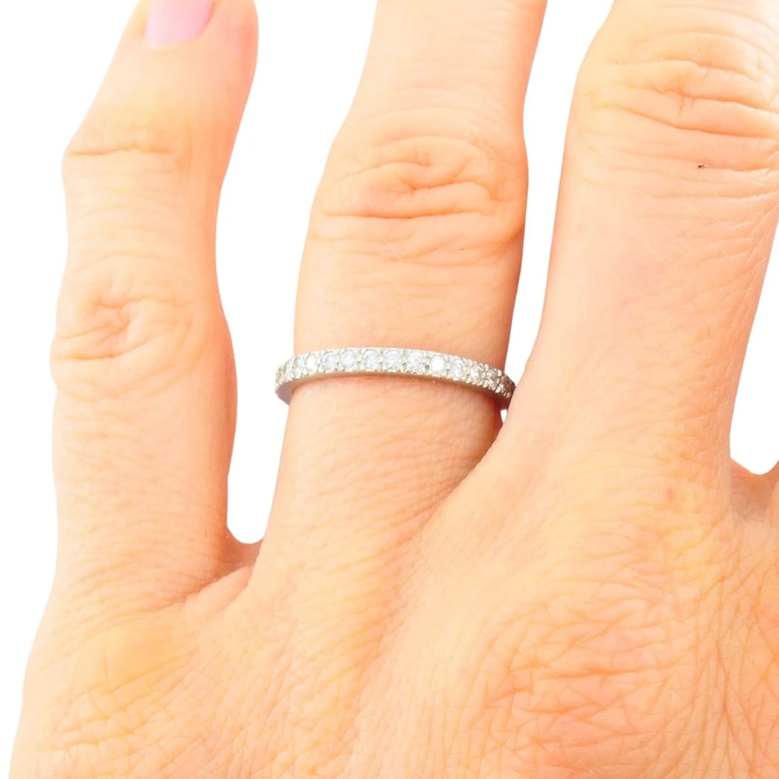 Vintage Tiffany & Co. Diamond Band Platinum Size 5.5 (51) - 2