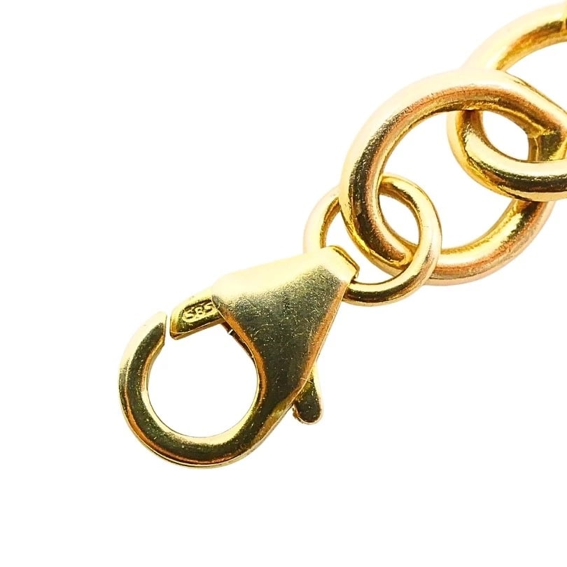 14k Gold Link Charm Bracelet Vintage Jewelry - 10