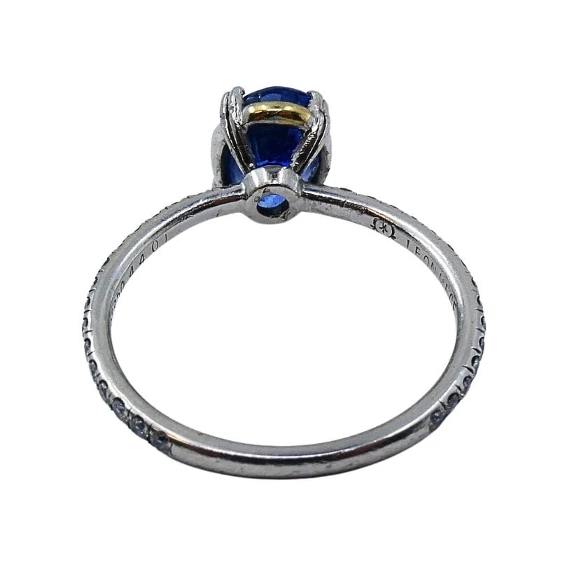 Platinum Sapphire Diamond Ring Estate Jewelry - 7