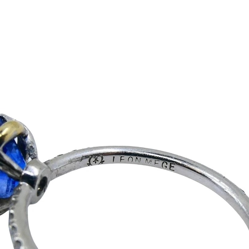 Platinum Sapphire Diamond Ring Estate Jewelry - 9