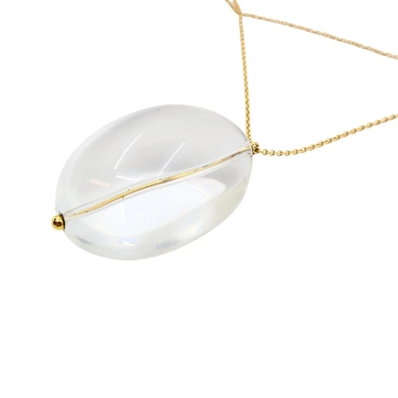 Crystal Rock Pendant 18k Gold Chain Necklace - 7