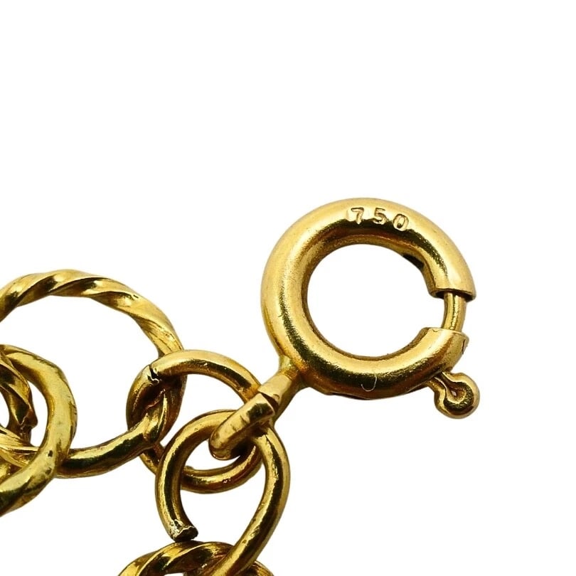 18k Gold Twisted Link Chain Necklace French Jewelry - 9