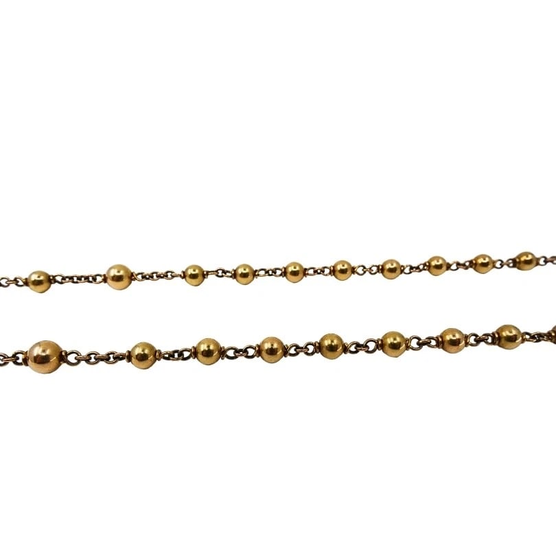 Vintage 10k Gold Beaded Rosary Necklace Medallion & Crucifix - 9